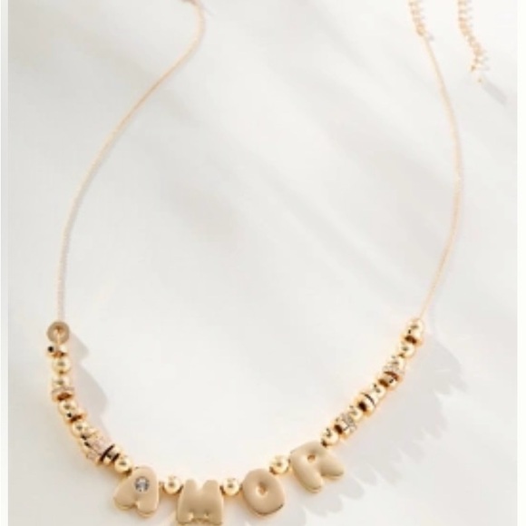 Anthropologie Jewelry - Anthropologie Bubble Letter Amor Neckace